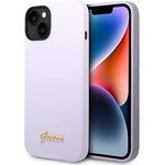 Guess GUHCP14SSLSMU hülle für iPhone 14 6,1" violett/Purple Hard case Silicone Vintage Gold Logo