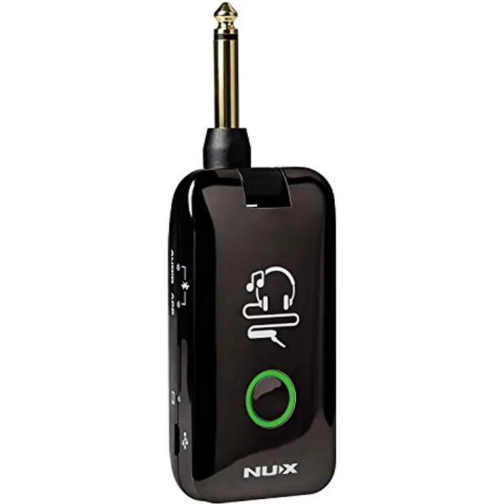 NUX Mighty Plug, Silent-Play-Gerät für Gitarristen und Bassisten mit Effekten, Modeling-Verstärkern, Bluetooth und Audio-Streaming, Schwarz