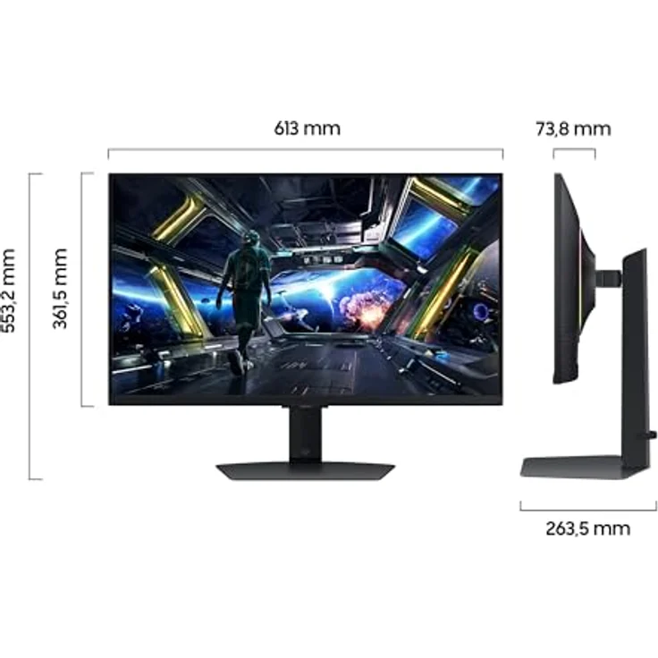 Samsung Odyssey G70D 4K Gaming Monitor, 27 Zoll, IPS-Panel, AMD FreeSync Premium, HDR10+, 1 ms Reaktionszeit, 144 Hz, schwarz – Bild 2