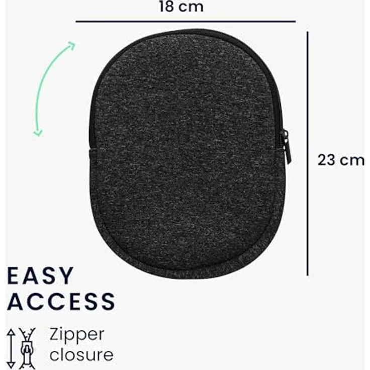 kwmobile Kopfhörer-Schutzhülle Hülle für Sony WH-CH520 / WH-CH510 Neopren Tasche, robustes Case für Headset in Black Neopren Stoff – Bild 6