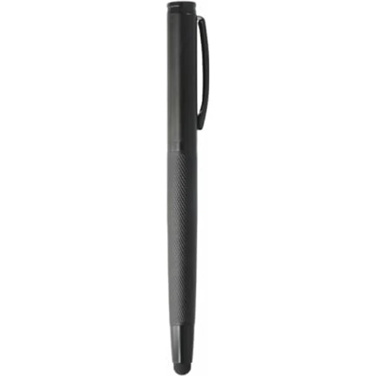 4smarts Eingabestift Stylus Pen 2in1 ErgoRib Kugelschreiber und Touchscreen-Stift, elegant in Schwarz und mit geriffelter Oberfläche – Bild 1