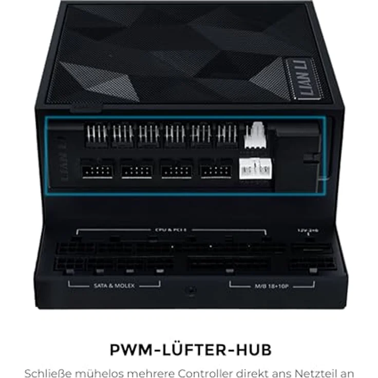 Lian Li Edge Gold 1200 Schwarz, 1200 Watt ATX Netzteil, modular, 80 Plus Gold, geräuscharmer Lüfter – Bild 4