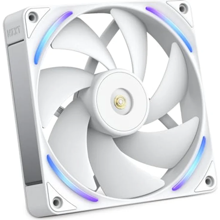 NZXT F140X Performance-Lüfter, 140mm PWM RGB Gehäuselüfter mit LCP-Rahmen, magnetischem Fluid-Dynamic-Lager und maximaler Luftförderung, weiß – Bild 1