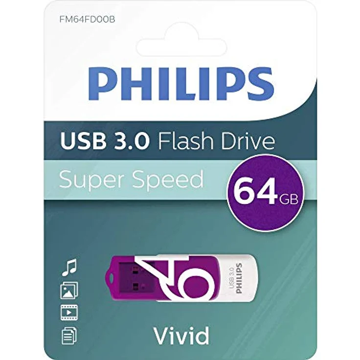 Philips Vivid 3.0 USB Stick 64GB High Speed Design Speicherstick 64 GB Lesen: 120MB-s, Schreiben: 20MB-s – Bild 5