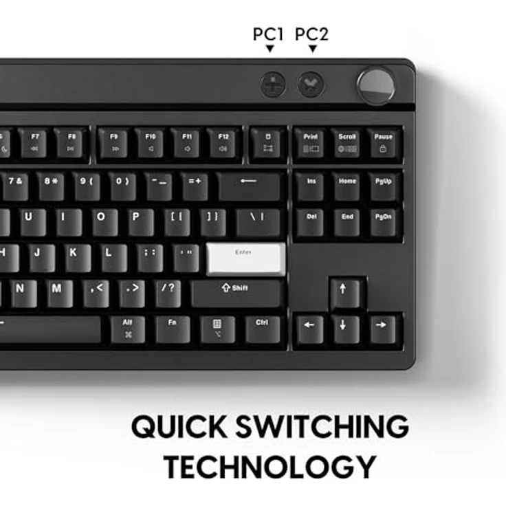 Pulsar Gaming Gears XBOARD QS Mechanische Gaming-Tastatur, QMK/VIA, Hot-Swap-fähige Kailh Box Ice Mint V2 Linearschalter, Aluminiumrahmen, RGB-LED-Hintergrundbeleuchtung, Dual-PC-Schnellschalter – Bild 3