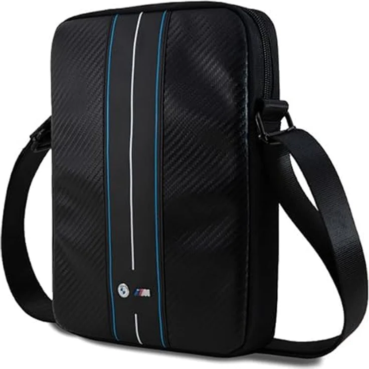 BMW Torebka BMTB10COMSCAKL, Notebooktasche für 10" Tablets, Nylon/Öko-Leder, schwarz mit Carbon Blue Stripes – Bild 2
