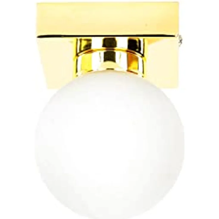 Licht-Erlebnisse Deckenleuchte Bad Kugel Metall Glas in gold 1x G9 wechselbar Badezimmer Flur Innen Deckenlampe zeitlos Beleuchtung kompakt – Bild 2