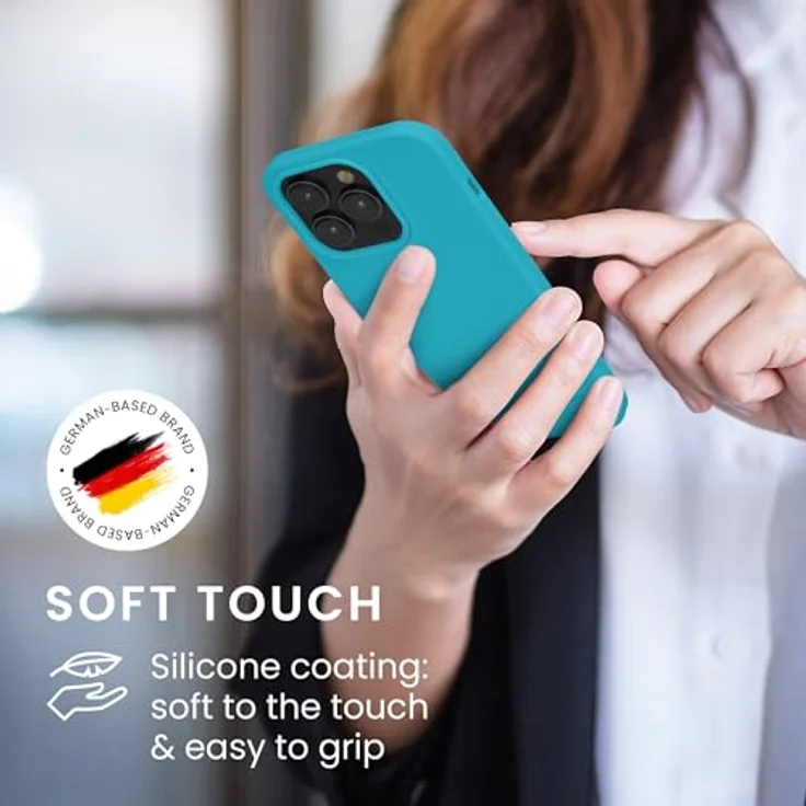 kwmobile Handyhülle für iPhone 14 Pro, Silikon Case in Cool Glacier, stoßfest, kabelloses Laden, Anti-Rutsch Design – Bild 4