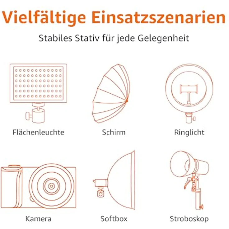 AmazonBasics - Kamera - Beleuchtungsstativ, Aluminium, 2,13 m, 2er-Pack – Bild 5