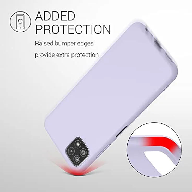 kwmobile Hülle kompatibel mit Samsung Galaxy A22 5G - weiches TPU Silikon Case für kabelloses Laden - Lavendel – Bild 5