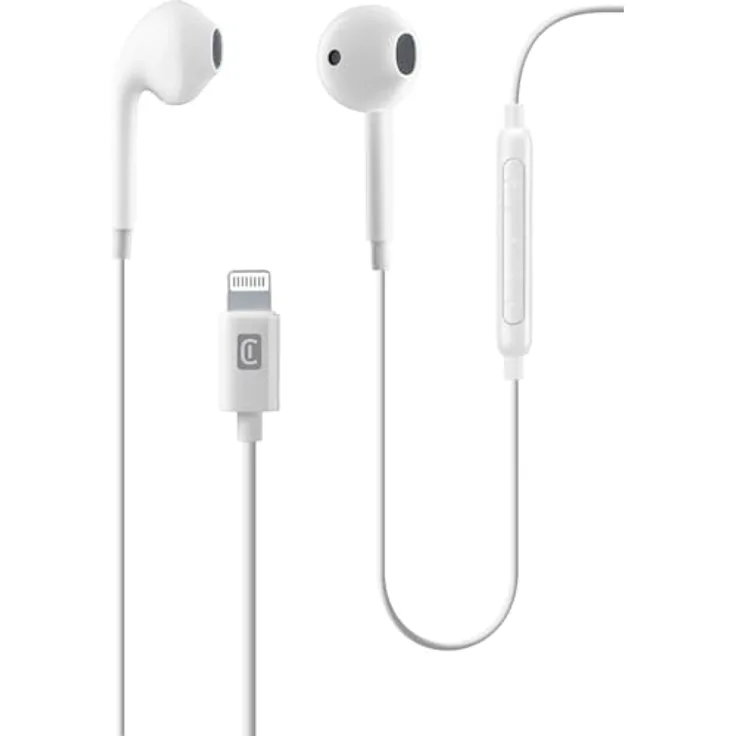 Cellularline Pod Headset EAGLE, weiß für Apple Lightning, mit ergonomischem Design und integrierter Remote Control