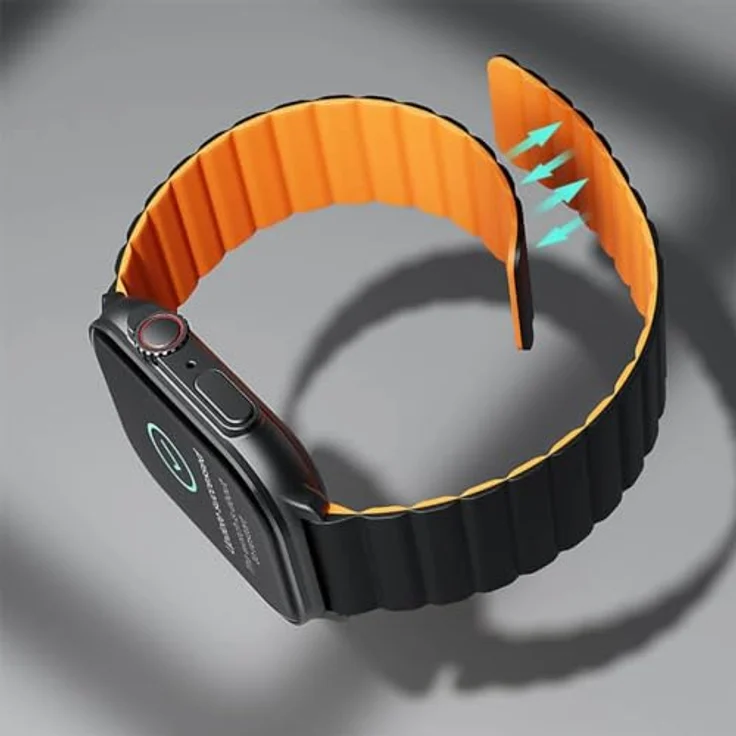 IMIKI SF1 Smartwatch mit Magnetarmband, 2.01 Zoll AMOLED-Display, 15 Tage Akkulaufzeit, IP68 Wasserschutz, Messung von Blutsauerstoff und Herzfrequenz, 100+ Fitnessmodus, für Android und iOS geeignet – Bild 5