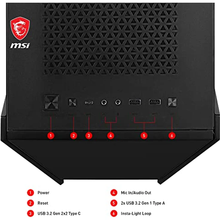 MSI MEG Prospect 700R Mid-Tower ATX Gehäuse (2X USB 3.0, 1x Type-C Anschluss, 4X 140mm A-RGB Fan im Lieferumfang, schwarz, RGB) – Bild 5