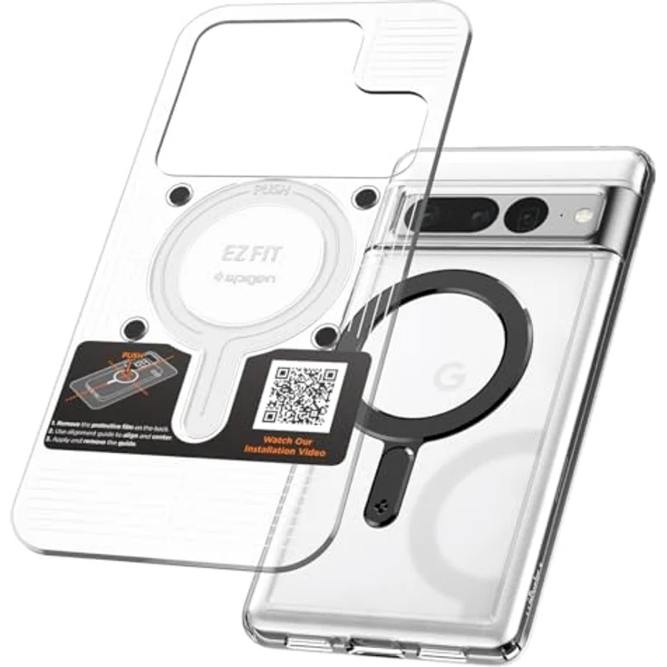 Spigen OneTap MagFit Magnetisches Lade-Konvertierungsset, Kabelloses MagSafe Zubehör für iPhone 16/15/14/13/12, Pixel 9 Pro XL Pro Fold, Galaxy/Xiaomi – Mattschwarz – Bild 1