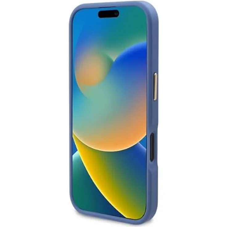 CG MOBILE Guess GUHMP16MU4GPRB Hülle für iPhone 16 Plus 6.7", Hardcase aus TPU/PC/Kunstleder, Blau, 4G Logo Plate – Bild 5