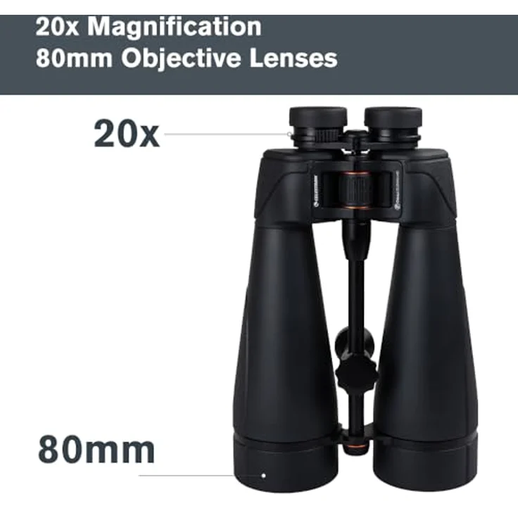Celestron 72035 SkyMaster Pro ED 20x80 Astronomie-Fernglas mit ED-Glas und großer Blende, XLT-Beschichtung, Stativadapter und Tragekoffer – Bild 4