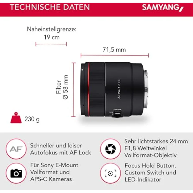 Samyang AF 24mm F1,8 für Sony FE – Bild 2