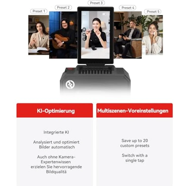 Hollyland VenusLiv Air Livestreaming-Kamera, 4K30p UVC/HDMI-Ausgang, KI-Optimierung, Greenscreen, Hautverfeinerung, Farbkorrektur für 24/7-Streaming – Bild 5