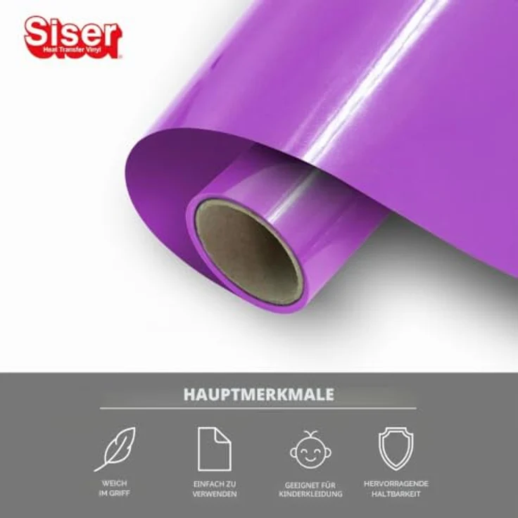 Siser Fluo Transferfolie, PVC-freie Folie für Cad-Cut Anwendungen, Schnittbreite 30 cm, Lila – Bild 2