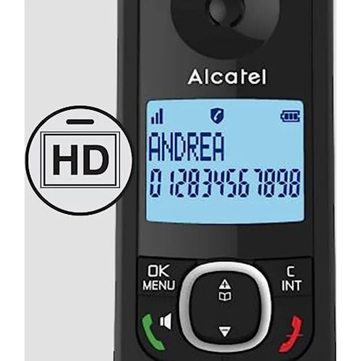 Alcatel F530 – Schnurloses Telefon mit erweiterter Anrufblockierung, Freisprecheinrichtung, großes beleuchtetes Display, VIP-Klingeltöne,10 Anrufmelodien, Schwarz – Bild 3