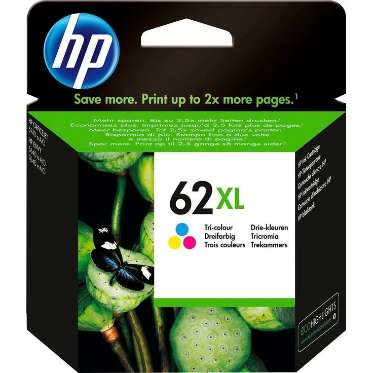 HP 62XL Tintenpatrone, original Druckerpatrone 62 cyan/magenta/yellow XL