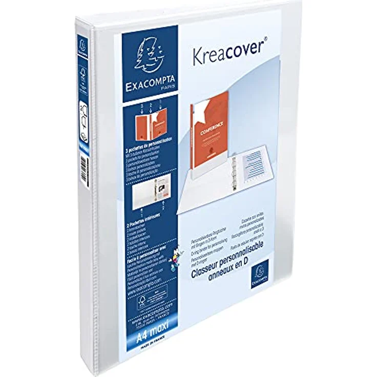 EXACOMPTA Aktenordner Exacompta Präsentationsringbuch mit 2 Ringen, Ring, personalisierbar, DIN A4, Ring-Ø 20 cm – Bild 3