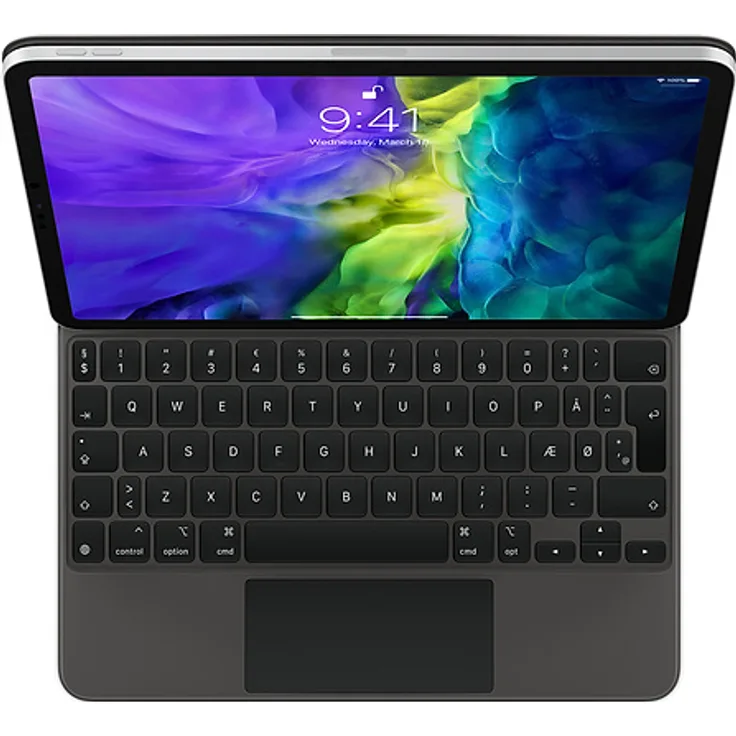 Apple Magic Keyboard - Tastatur und Foliohülle, Schwarz, kompatibel mit iPad Pro 11" (4th/3rd/2nd generation)