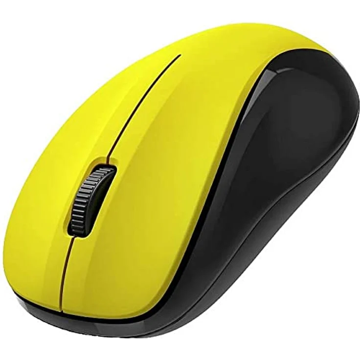 Hama Funkmaus kabellos (3 Tasten, 2,4GHz, 1200dpi, optische Maus kabellos, wireless, Computermaus, für Laptop/PC/Notebook, geräuschlos, Batterie, für Rechtshänder, für Linkshänder, USB-Empfänger) gelb – Bild 1