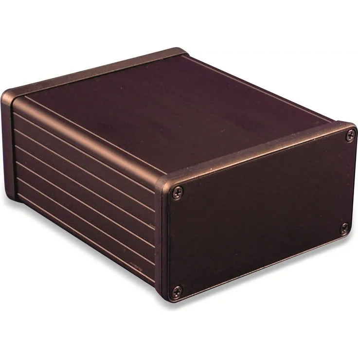 Hammond Aluminium-Gehäuse 1455N1201BK, extrudiertes Aluminium, IP54, 120x103x53 mm, schwarz eloxiert