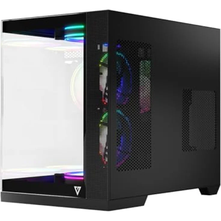 Modecom Volcano Panorama APEX ARGB 5F, mATX/ITX/ATX Midi Tower PC Gehäuse mit RGB-Beleuchtung, grau – Bild 6
