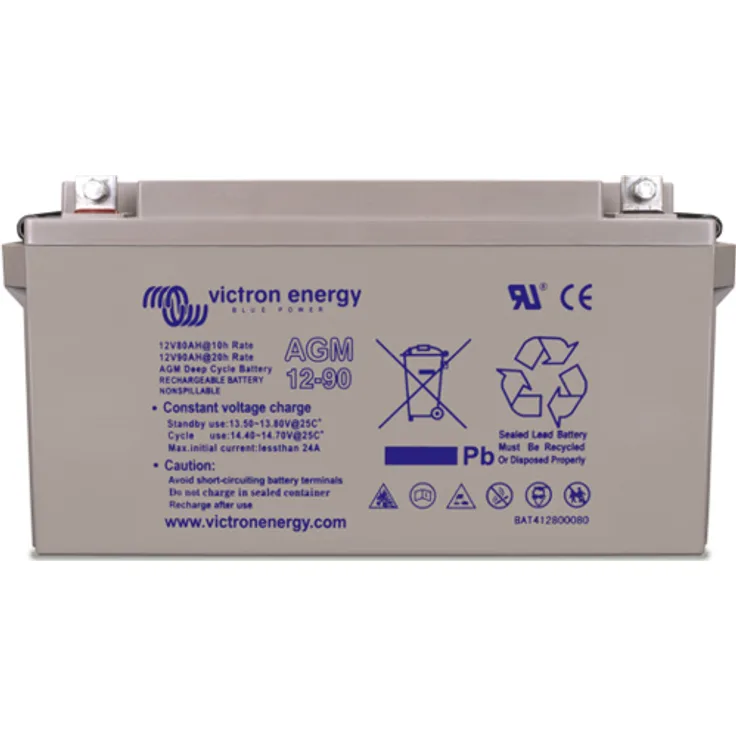 Victron Energy Gel 12V 165Ah Deep-Cycle Batterie, wartungsfrei und zyklenfest, grau