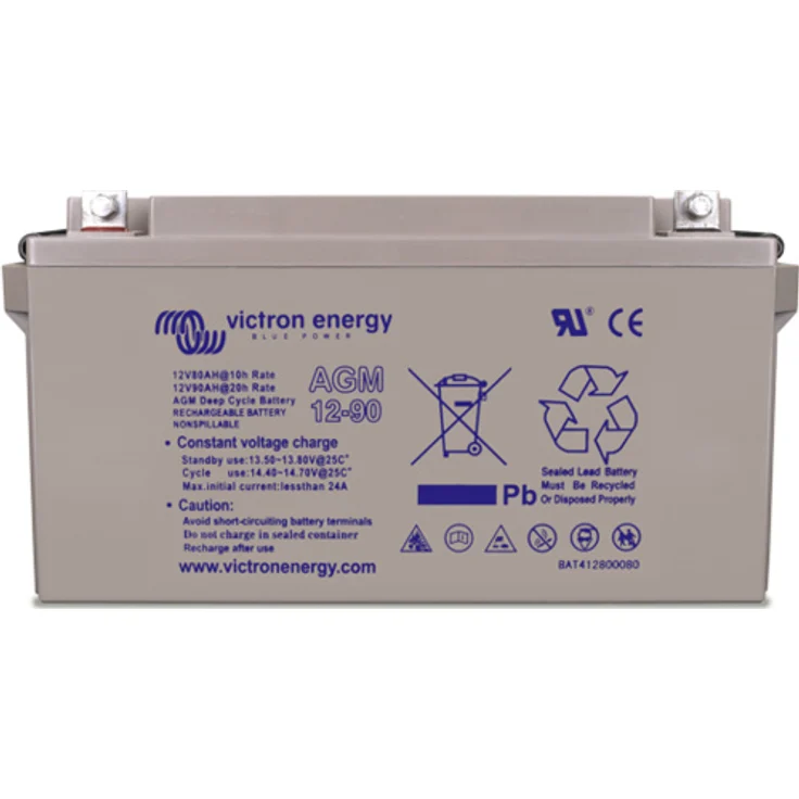 Victron Energy Gel 12V 165Ah Deep-Cycle Batterie, wartungsfrei und zyklenfest, grau