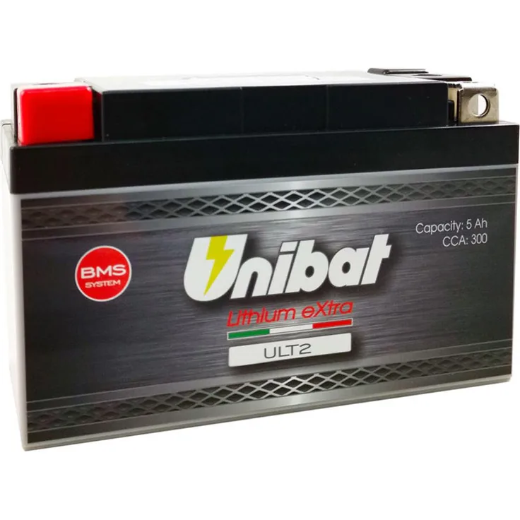 Hermann Hartje KG UNIBAT LiFePO4 Batterie „ULT2“, wartungsfrei, leistungsstark und superleicht, ersetzt YTX14-BS, YTX16-BS, YTX20CH-BS usw.
