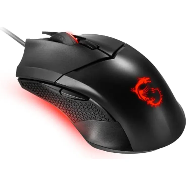 MSI CLUTCH GM08 Optical Gaming Mouse ''4200 DPI Optical Sensor, 6 Programmable button (Kabelgebunden), Maus, Schwarz