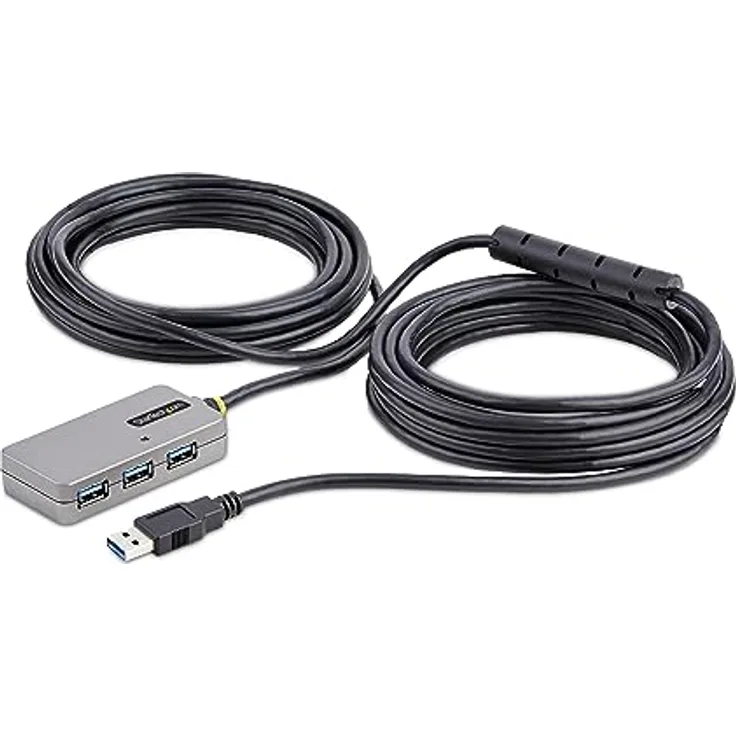 StarTech.com USB Extender Hub, 4-Port USB Hub 3.0 mit 10m Verlängerungskabel, Aktives USB Splitter/Kabel, USB Verteiler/Erweiterung inkl. 20W Netzteil, ESD-Schutz (U01043-USB-EXTENDER)
