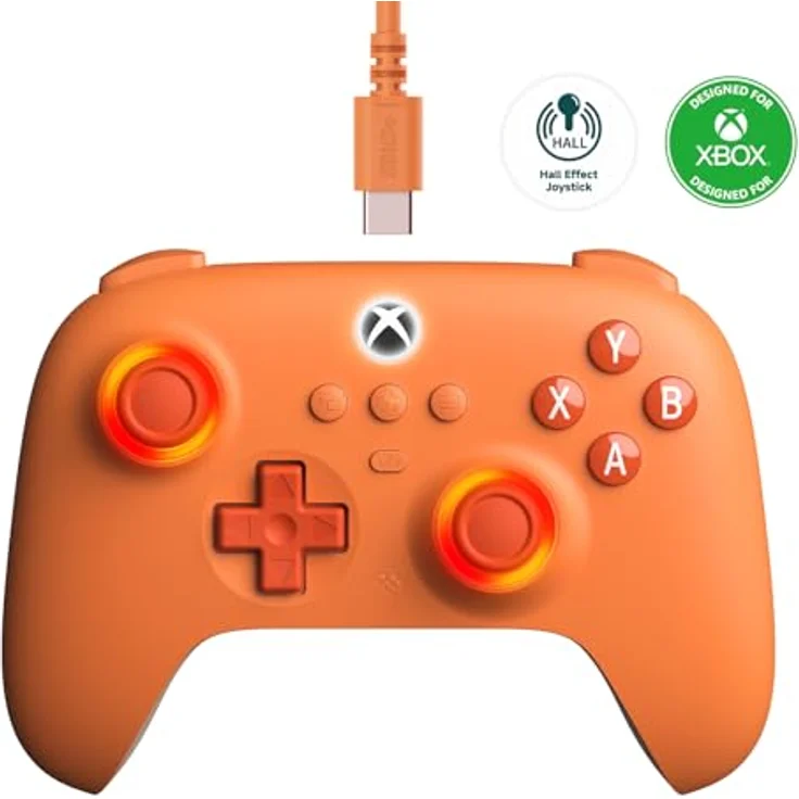 8bitdo Ultimate C, Gaming Controller für Xbox Series X/S und Windows mit interaktiver Lichtverfolgung, orange – Bild 1