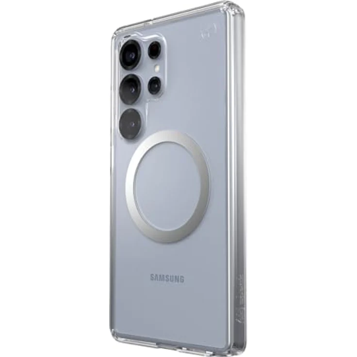Speck Samsung Galaxy S25 Ultra Hülle – Presidio Perfect-Clear, 3,5 m Fallschutz, Anti-Vergilbung, Magsafe-Raised Bezel & Enhanced Buttons, transparent/chrom – Bild 4