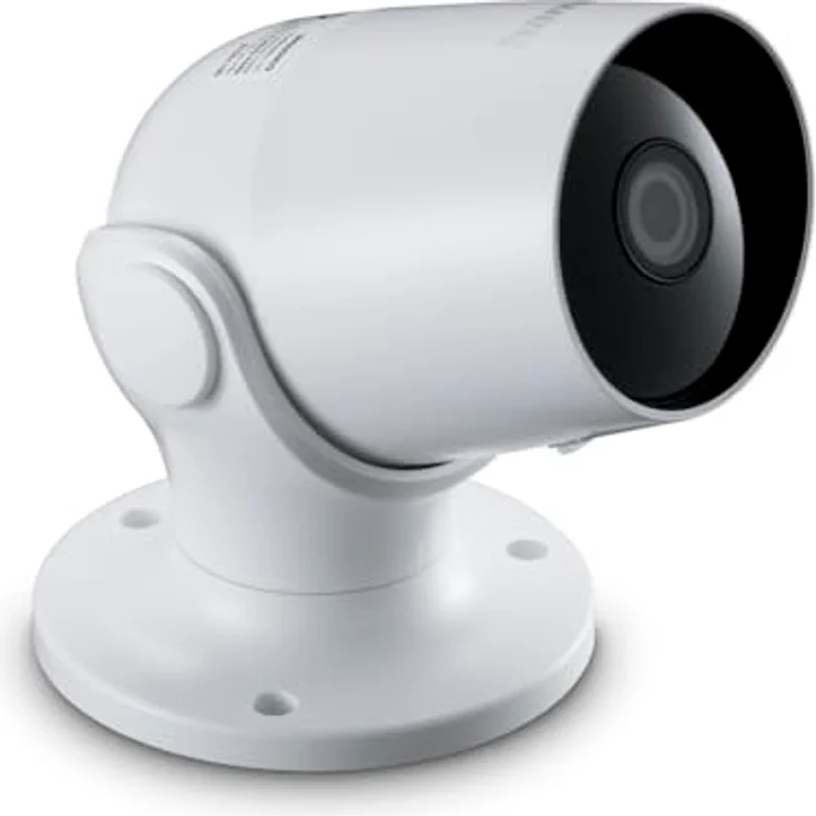 Hama Überwachungskamera WLAN (WLAN Kamera f. außen, Outdoor-Kamera mit Sprach- u. App-Steuerung, wetterfeste Außenkamera mit Bewegungsmelder, Nachtsicht, 2-Wege-Audio, Aufzeichnung, 1080p) weiß – Bild 1