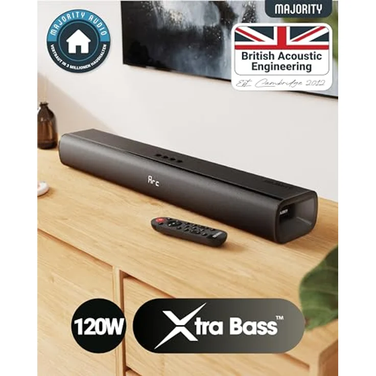 MAJORITY Naga 60 Soundbar mit integriertem Subwoofer, 120W, Bluetooth, HDMI ARC, 2.1 Soundsystem, wandmontierbar – Bild 5