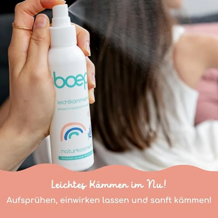 boep Kämmbarkeitsspray für Kinder | Naturkosmetik Leichtkämmspray mit zartem Duft | Entwirrt zerzauste Haare von Kindern (150ml) – Bild 4