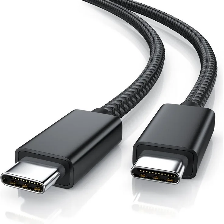 Primewire Thunderbolt 3 Kabel, USB 4 Typ C, 80 cm, 40 Gbit/s Datenübertragung, 100 Watt PowerDelivery, robustes Nylon-Kabel