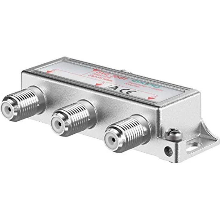 Axing SVE 30-01 3-Fach SAT-Verteiler Splitter mit DC-Durchgang für Satelliten-Anlagen Unicable DVB-T2 HD (5-2400 MHz) Class A – Bild 2