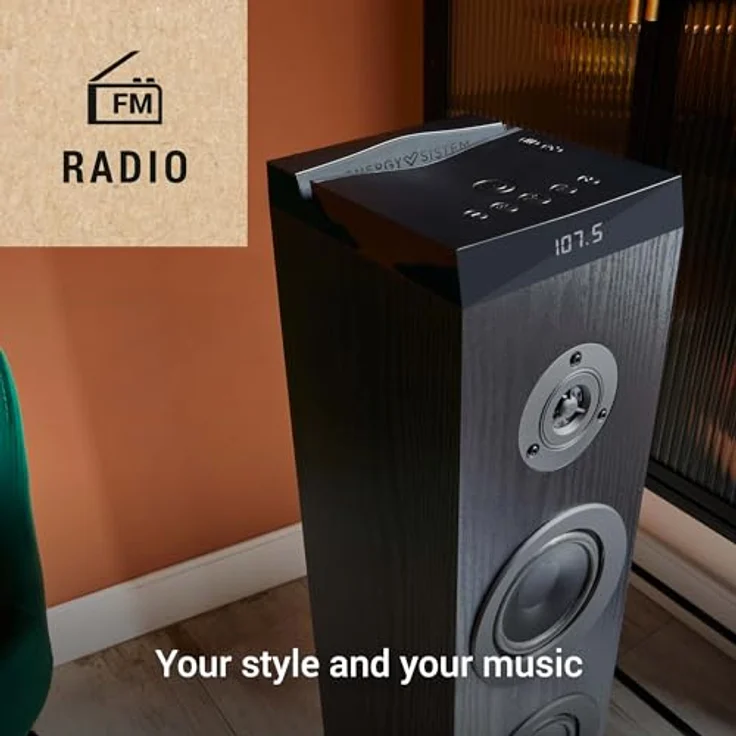Energy Sistem Tower 5 MAX, Bluetooth-Lautsprecher mit 100 W, True Wireless, in Schwarz – Bild 4