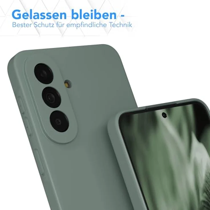 EAZY CASE Silikonhülle für Galaxy A57, Dunkelgrün, stoßfest, dünn mit Kameraschutz, kratzresistent, TPU Phone Bumper in Mitternacht Grün Matt – Bild 4