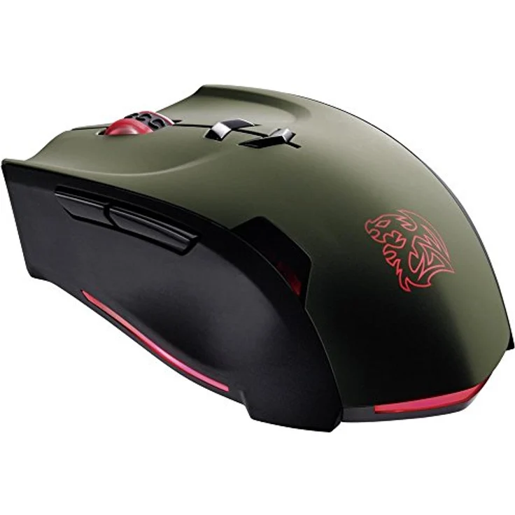 Thermaltake MO-TRN006DTK Theron Military Gaming Maus (5600dpi, 40 Markos) grün – Bild 2