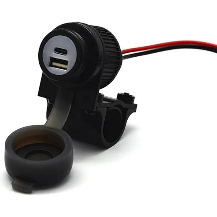 Midland Albrecht Motorrad Duo USB A+C Steckdose QC3.0 12-24 Volt Belastbarkeit Strom max.=2 A zum Einbau, Elektronisch für große Öffentlichkeit – Bild 2