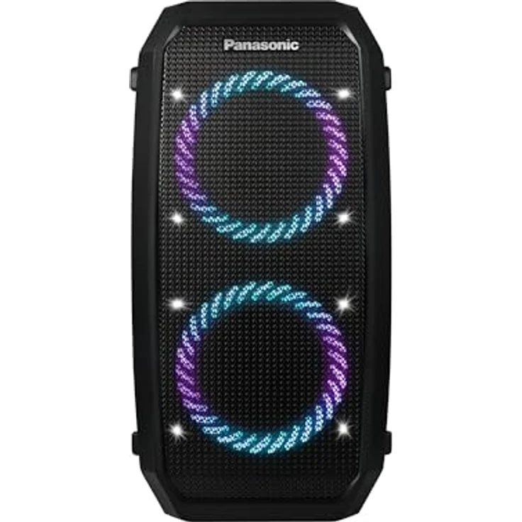 Panasonic SC-BMAX30 tragbarer Party-Lautsprecher, 320 W, Bluetooth 5.3, 14-Stunden-Akku, IPX4, mit Lichtshow, Gitarren- & Mikrofoneingängen, Schwarz – Bild 1