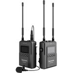 Saramonic UwMic9S Kit1 TX+RX, UHF-Drahtlos-Mikrofonsystem mit abnehmbaren Antennen und OLED-Display, inkl. DK3A Ansteckmikrofon
