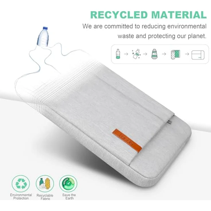 Lacdo 11-15,6 Zoll wasserabweisend Laptop Sleeve Tasche/Laptop Computer Tasche/Aktentasche/Ultrabook Laptop Tasche/Tasche Mehrfarbig grau 15,6 Zoll – Bild 2