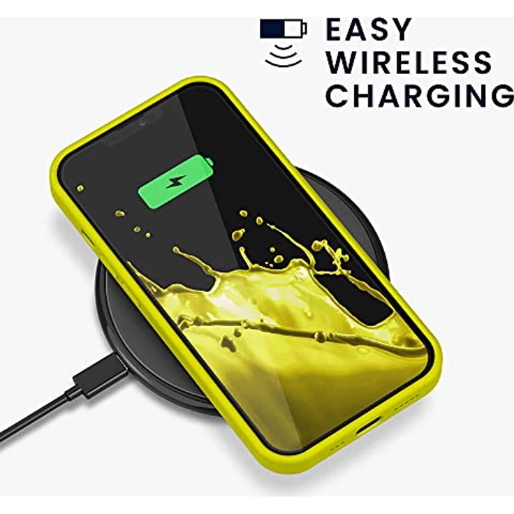 kwmobile Handyhülle für iPhone 13, Silikon Case in Zitronengelb, kompatibel mit kabellosem Laden, rutschfester Griff – Bild 5